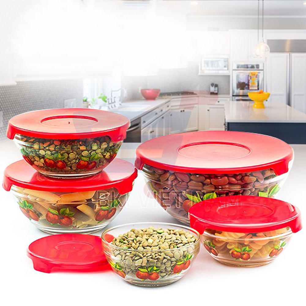 Bộ 5 Bát Thủy Tinh Đựng Thực Phẩm Cooking Bowl - BO5BATTT