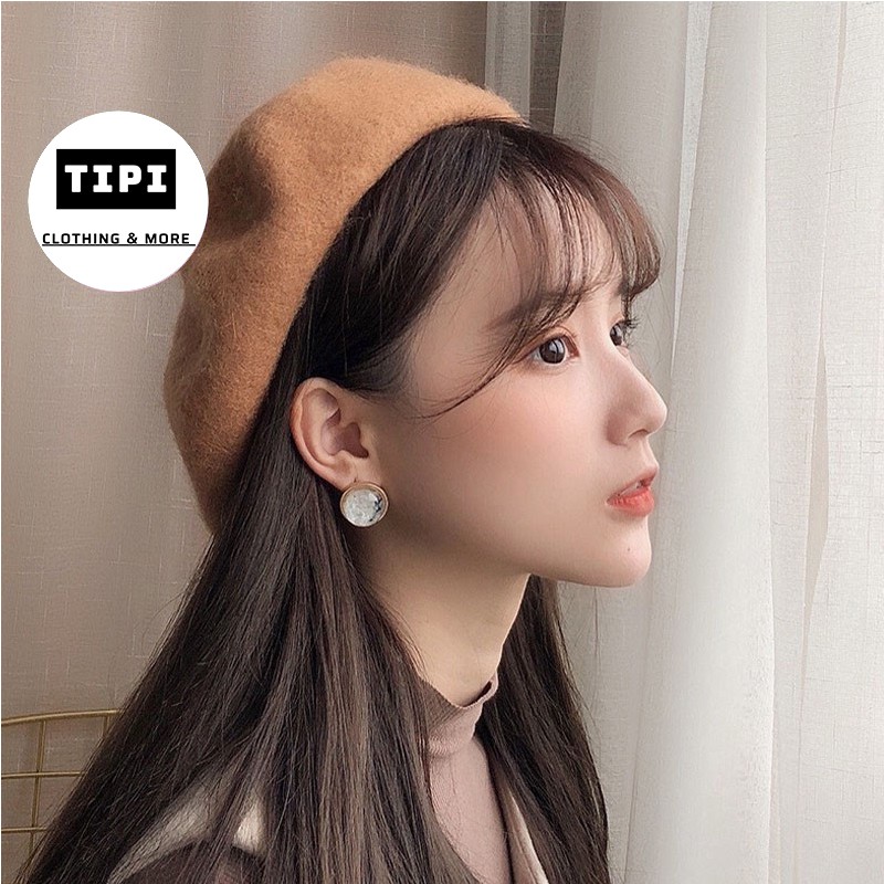 [Thanh lý - Dọn kho] Mũ nồi beret dạ + dây rút ( túi zip )