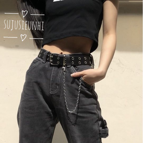 (2mẫu) Thắt lưng đục lỗ unisex loại dày dặn phối đồ cực chất