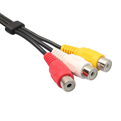 Đầu Nối Âm Thanh / Video Giắc Cắm 3.5mm Sang 3 RCA Màu Đen