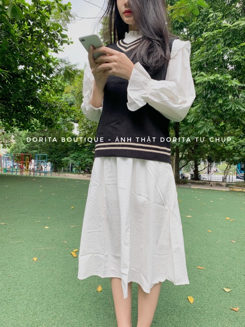 Chân váy đũi dài style Hàn Quốc - Dorita Boutique | BigBuy360 - bigbuy360.vn