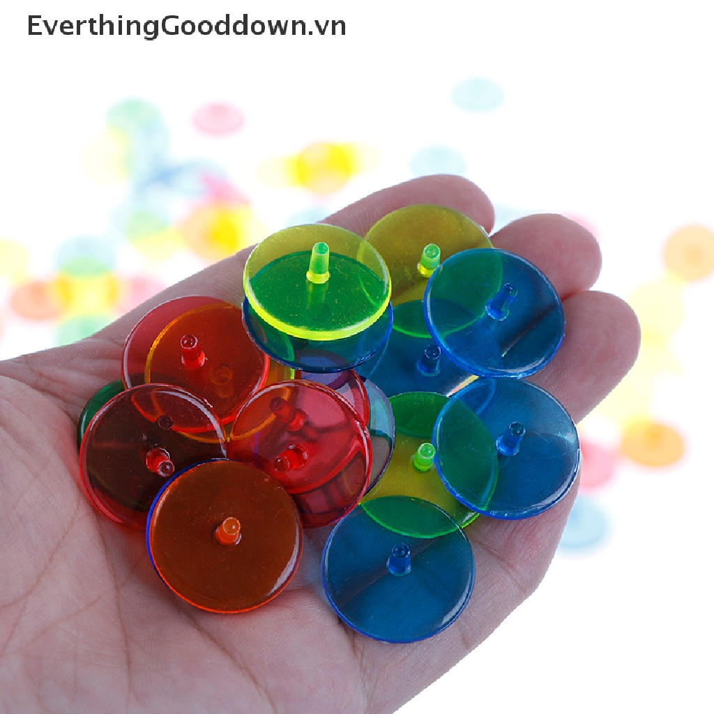 Everthinggooddown Set 100 Phụ Kiện Đánh Dấu Vị Trí Bóng Golf Bằng Nhựa Tròn Nhiều Màu Sắc