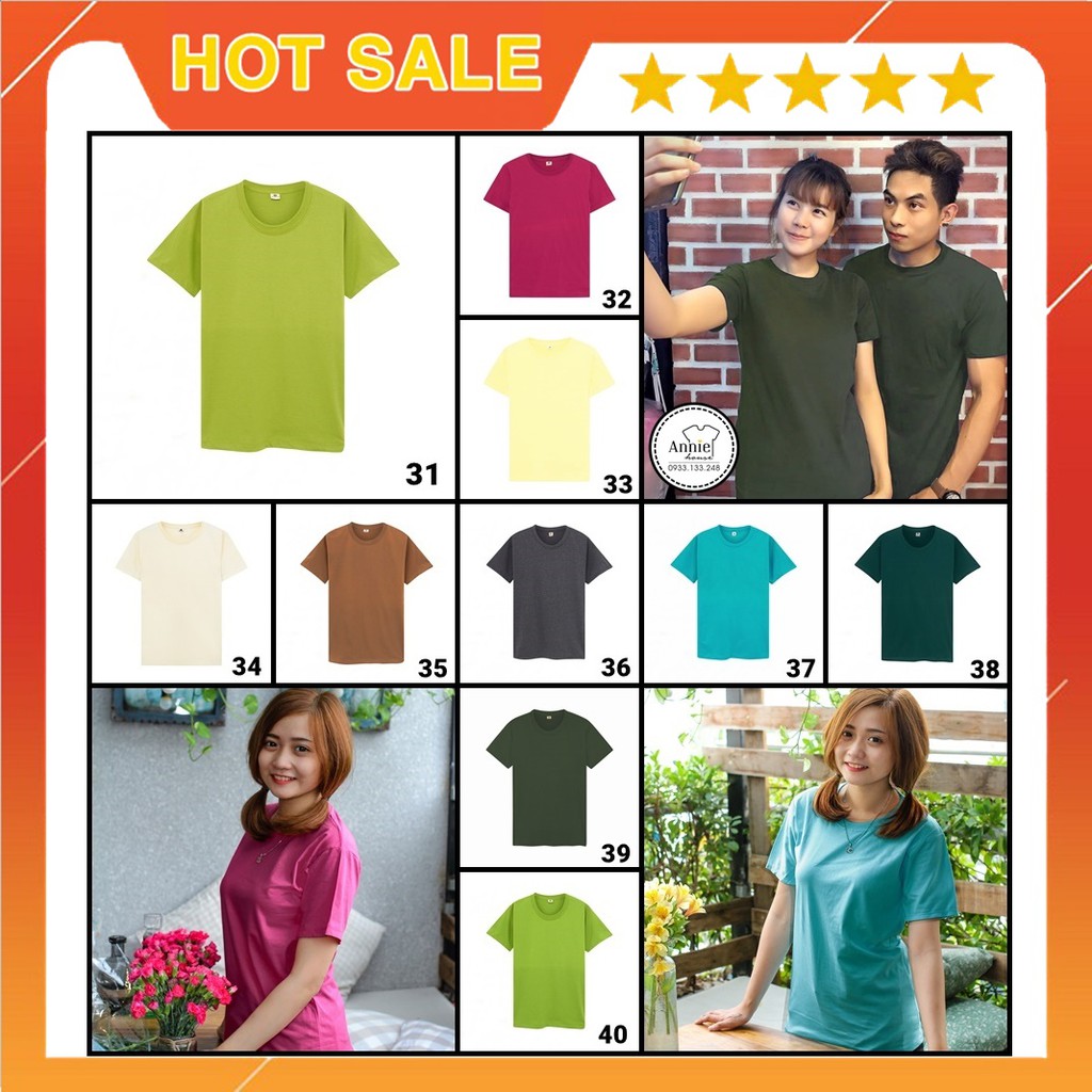 Áo thun trơn phom suông Thái Lan AT031 - AT040, unisex Nam Nữ | Shopee Việt Nam