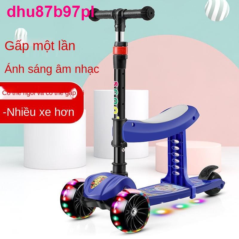 Scooter Trẻ em 1-2-3-6-9-12 tuổi Nam và nữ Xe trượt băng một chân ba trong