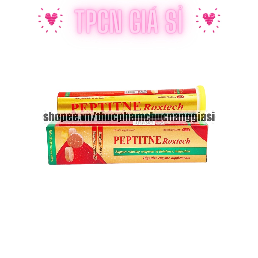 Viên sủi PEPTITNE hỗ trợ giảm các triệu chứng khó tiêu, đầy hơi – 1 TUÝP 20 VIÊN