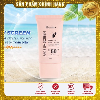   Chính Hãng  Kem chống nắng Hemia Hàn Quốc dưỡng trắng make up bảo vệ da chống lão hóa kiềm dầu phù hợp mọi da 