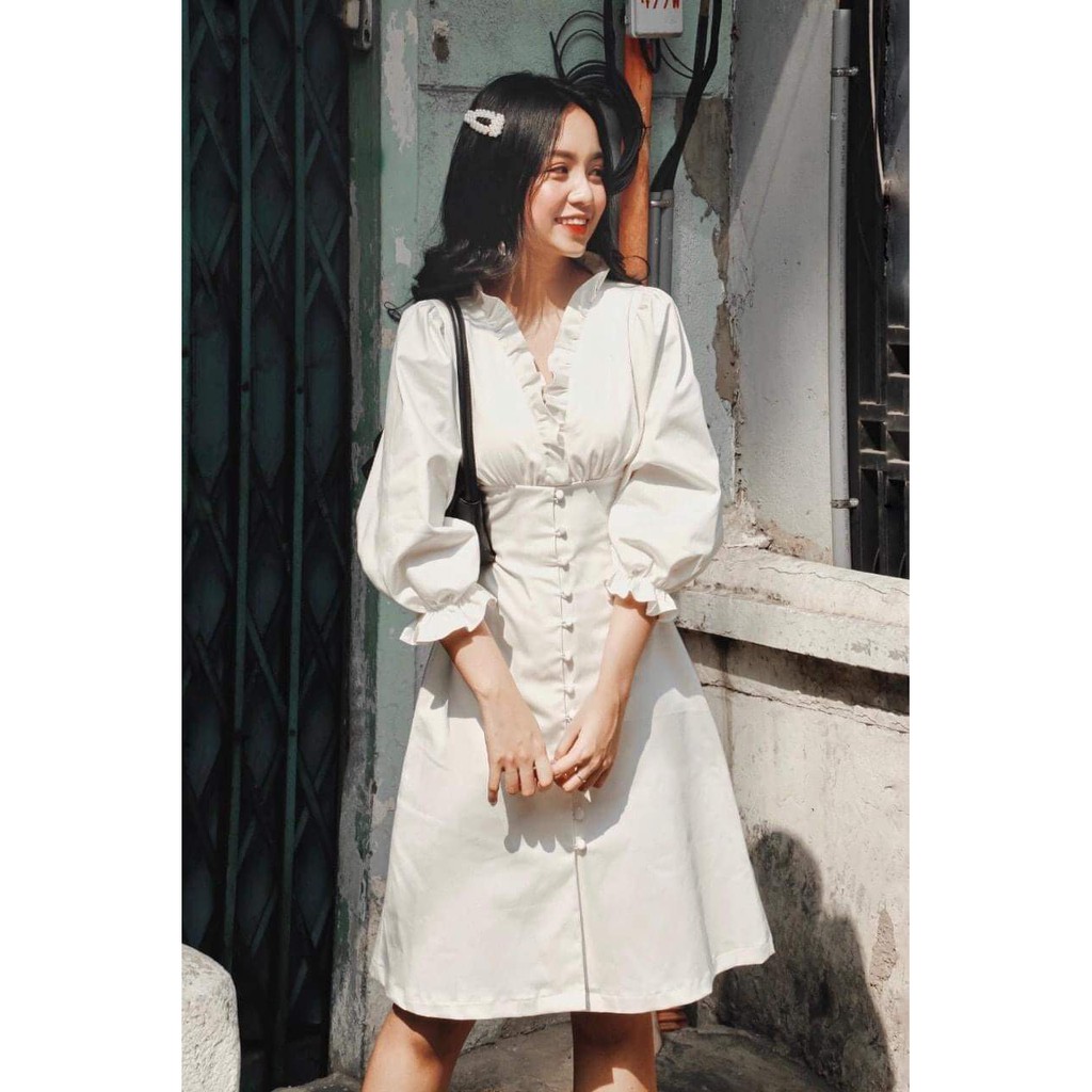 [BIGSIZE MOOHAN] ⚡️𝐌𝐈𝐄̂̃𝐍 𝐏𝐇𝐈́ 𝐒𝐇𝐈𝐏⚡️ĐẦM BIGSIZE TRẮNG CỔ BÈO XÒE NHẸ, ĐẦM ĐÁM CƯỚI