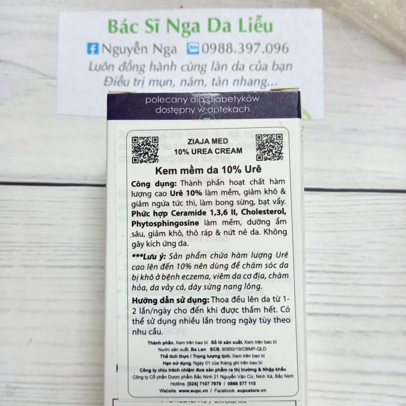 ✅ Kem dưỡng ẩm Urê 10% dành cho Da Khô, Da Rất Khô, Bong tróc và viêm da cơ địa