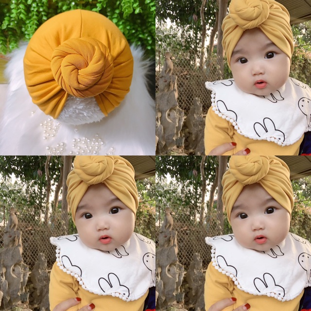 Turban nón mầu vàng đậm (5-10kg)