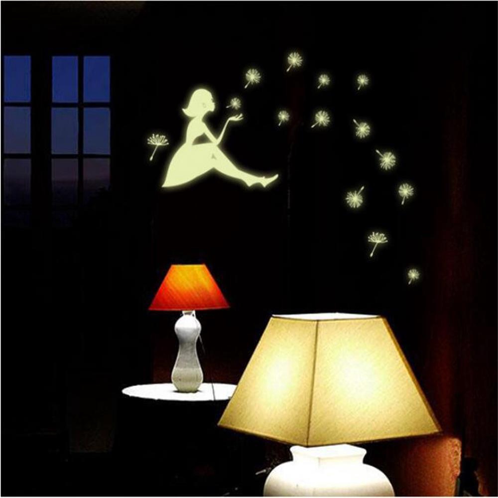 MIOSHOP 4 Types Fluorescent Art Mural DIY Kids Bedroom Wall Sticker