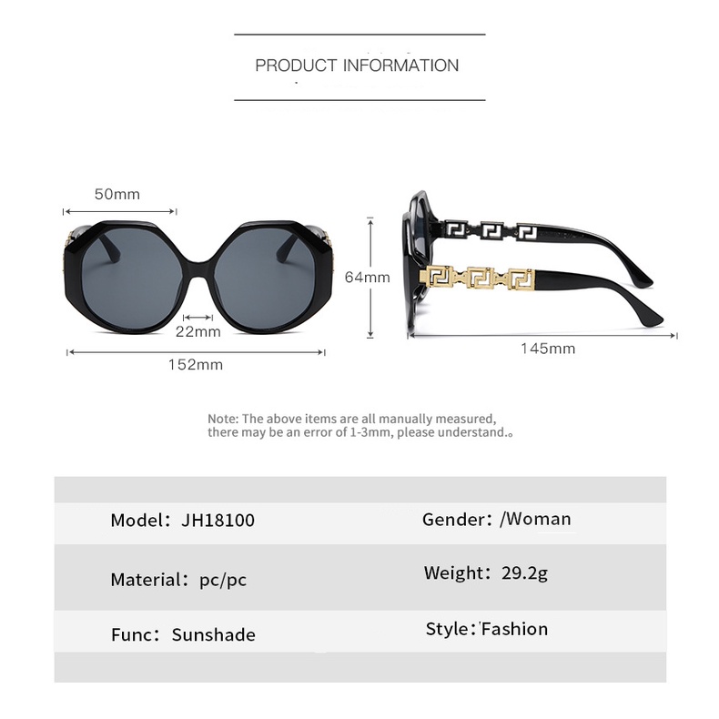 Kính Mát Gọng Tròn Oversized Thiết Kế Thời Trang Cho Nữ