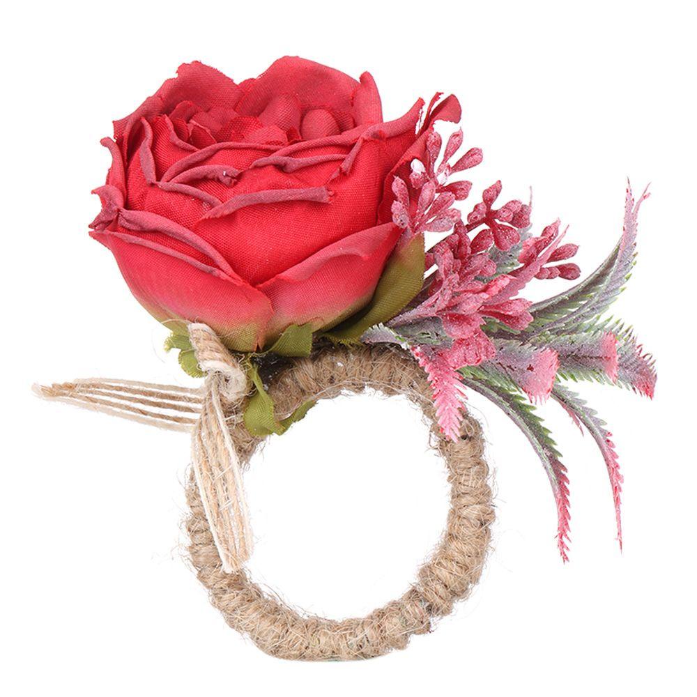 FOREVER Vòng Nhẫn Khăn Ăn Hình Hoa Hồng Nhân Tạo Trang Trí Bàn Tiệc Cưới