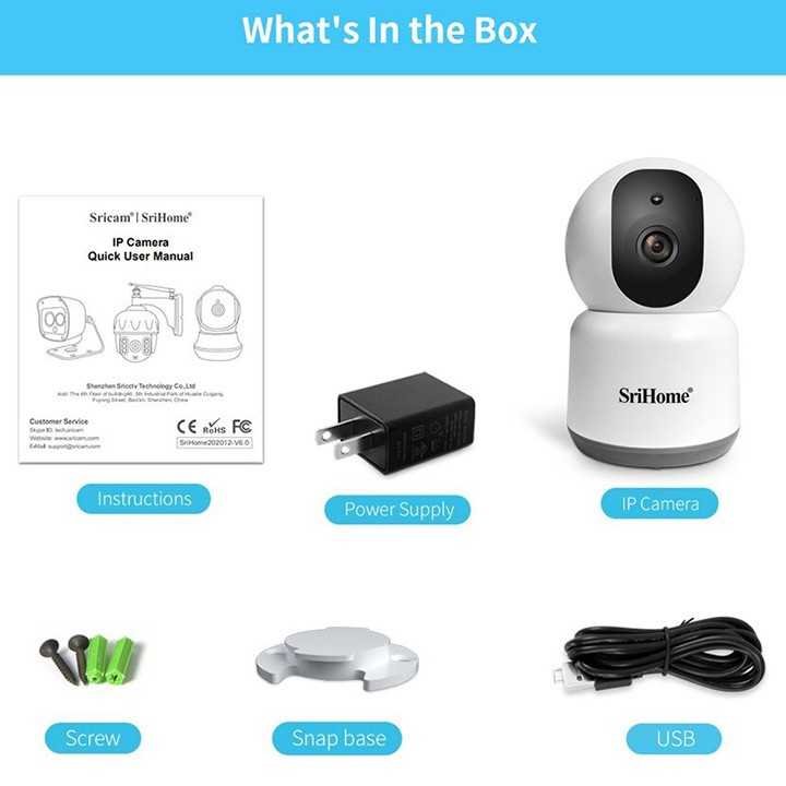 Camera 4MP Srihome Siêu Nét - Góc Rộng - Đàm Thoại 2 Chiều - Có Màu Ban Đêm | BigBuy360 - bigbuy360.vn