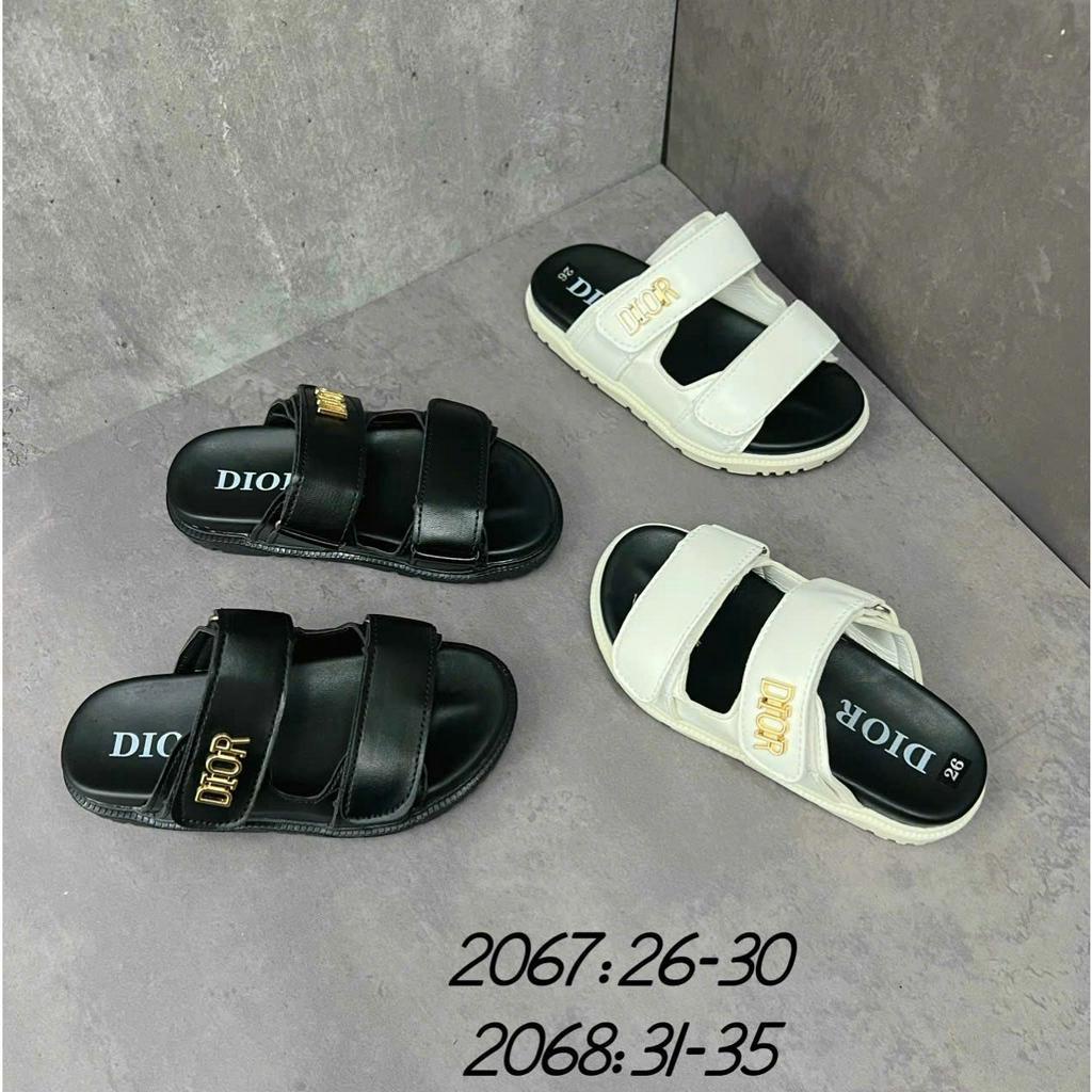 [Lê 2 quai Dior ] sandal trẻ em dior quai dán quai hậu đế cao su 3cm cực chất size 26-36
