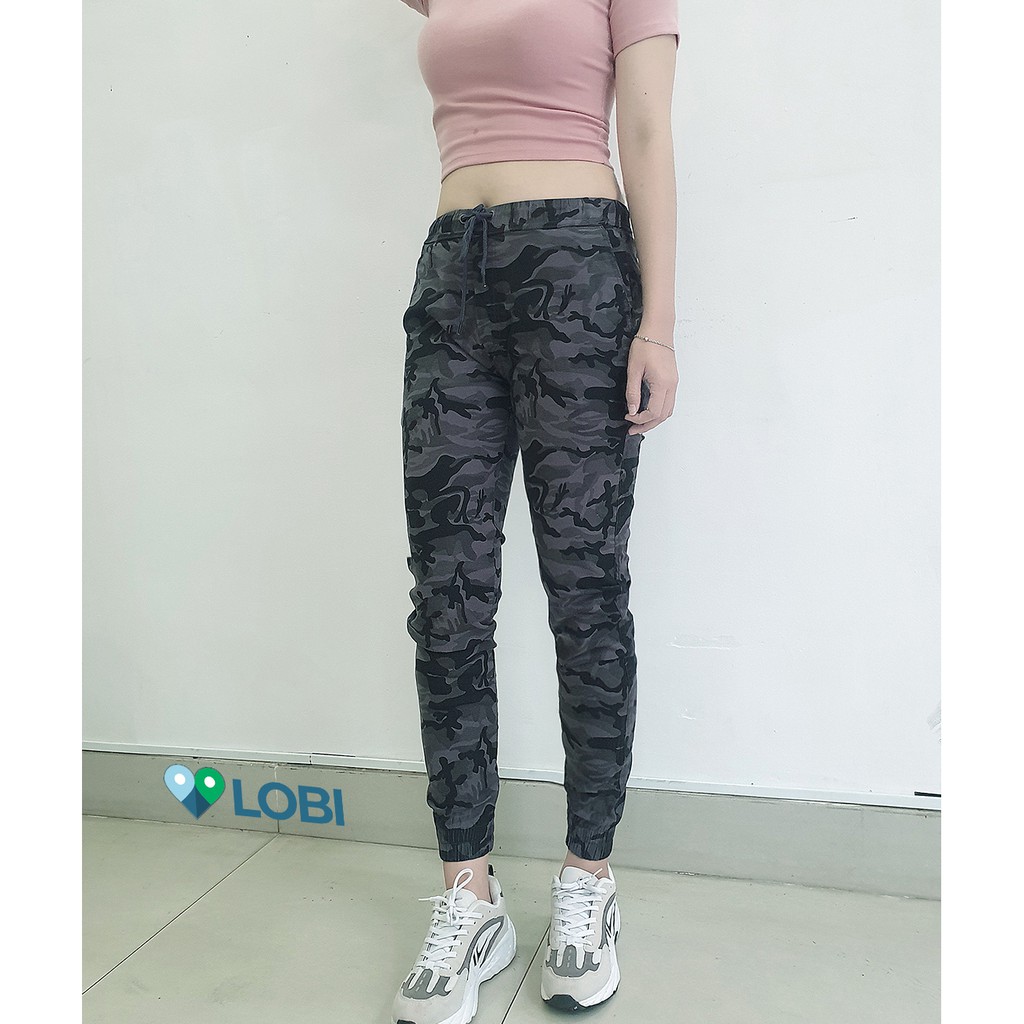 [Hàng loại 1 - Ảnh thật 100%] Quần Jogger Rằn Ri Nữ Xám Đen Cao Cấp