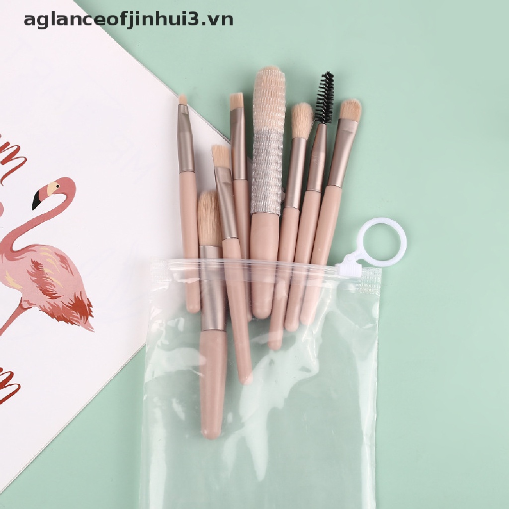 Set 8 Cọ Trang Điểm Mắt Mini Mềm Mại Tiện Dụng Khi Đi Du Lịch
