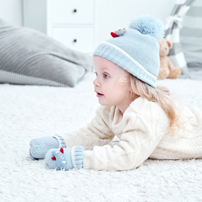 Bộ Găng Tay Và Mũ Len Giữ Ấm Mùa Đông Dành Cho Các Bé