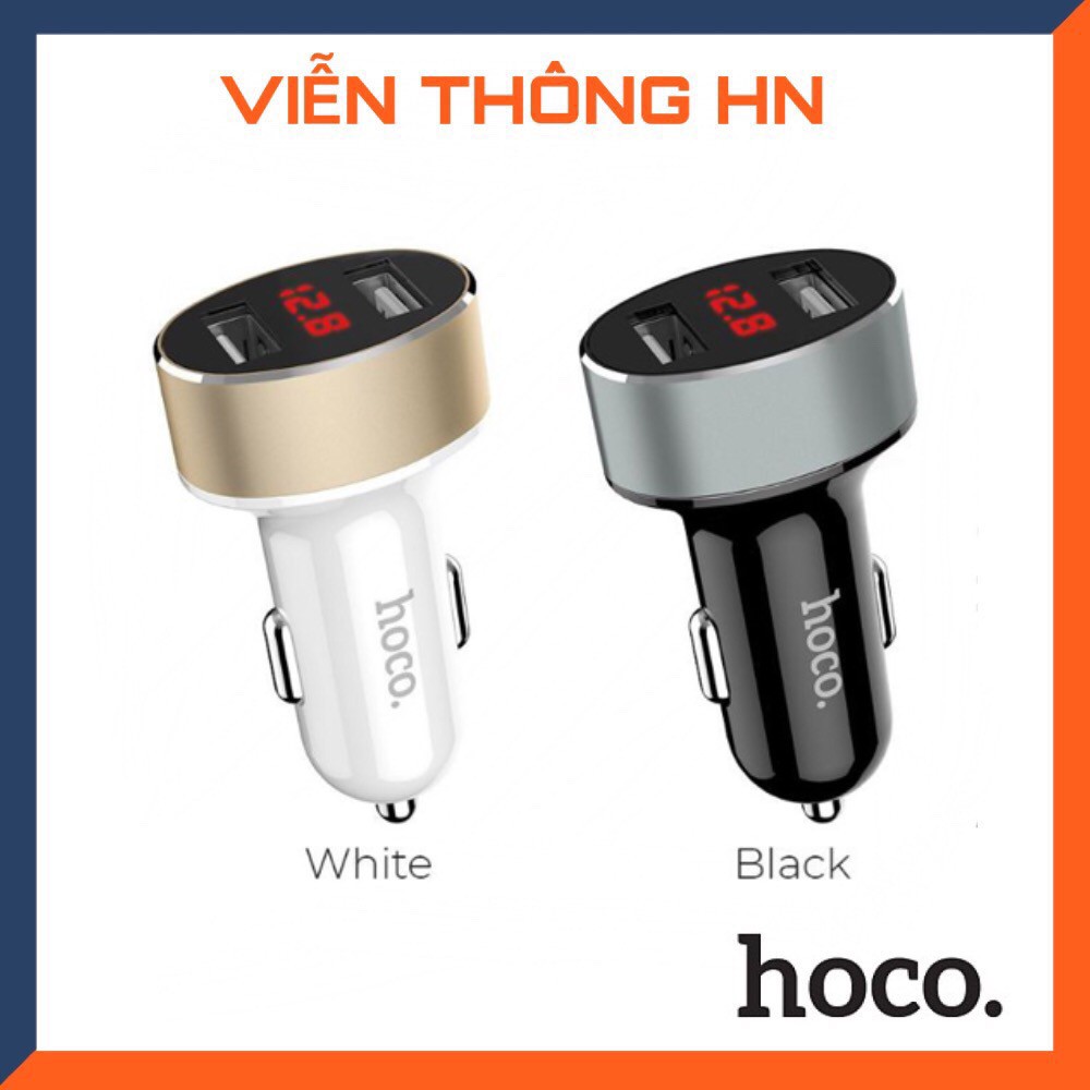 Tẩu sạc cốc sạc nhanh 2 cổng usb trên oto xe hơi Hoco Z26 - bộ sạc trên ô tô - vienthonghn