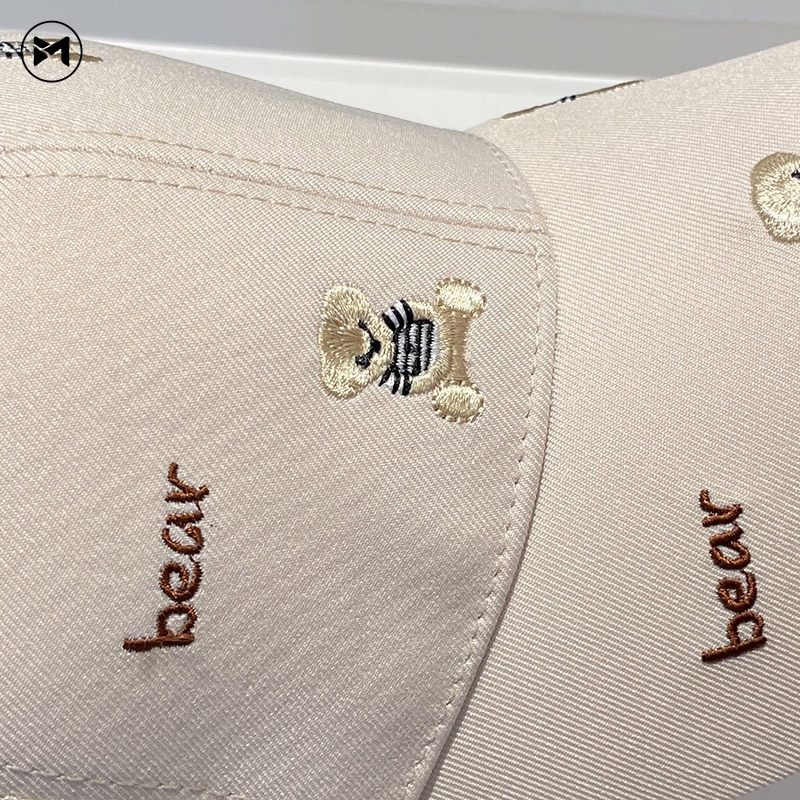 Mũ Lưỡi Trai Che Nắng Thoáng Khí Thêu Họa Tiết Gấu Hoạt Hình Phong Cách Nhật Bản Cho Bé Trai