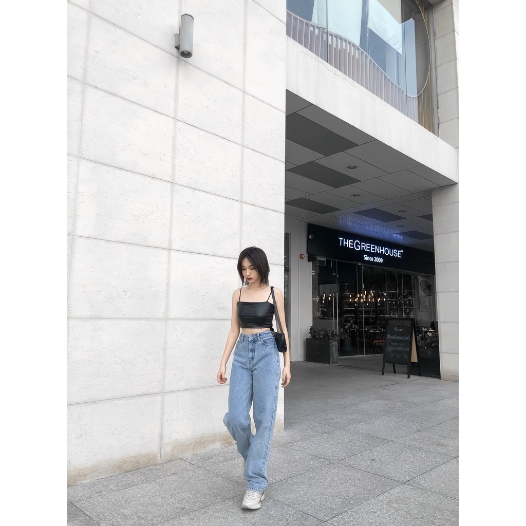 Quần Boy Suông Smooth Xanh Jeans