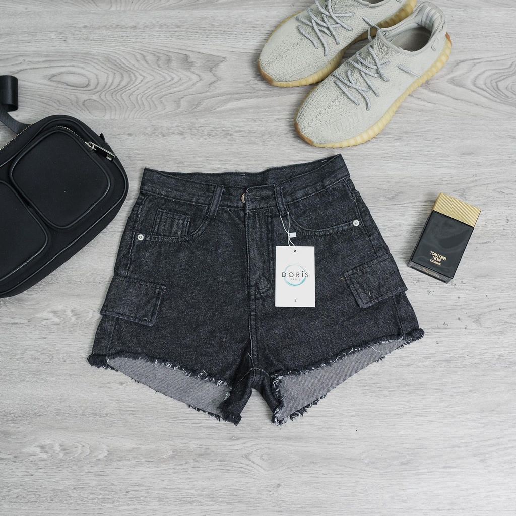 Quần Short Jean Kiểu 2 Nút, Quần Sooc Nữ Phong Cách 2 Màu
