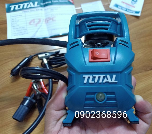 Máy bơm lốp xe ôtô xe máy xe đạp...dùng điện 12V acqui xe ô tô TOTAL TTAC1406