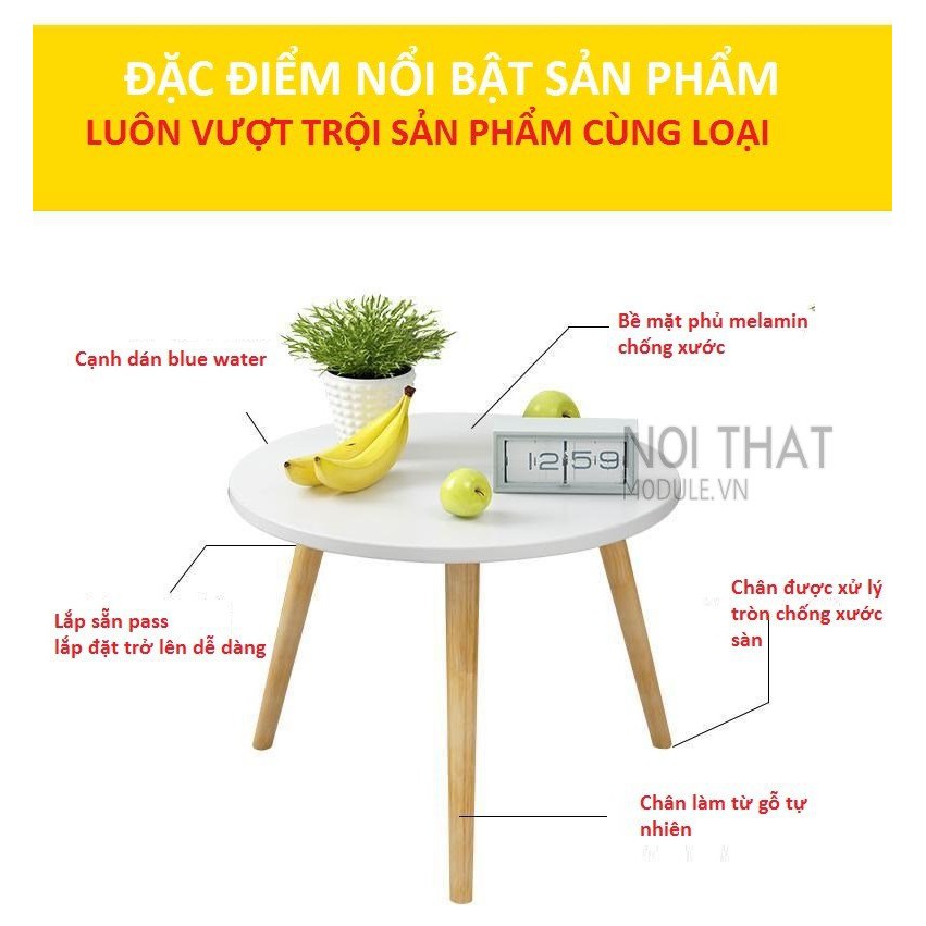 Bàn tròn sofa/ bàn trà phòng khách chân gỗ tự nhiên, phong cách vintage, có thể làm bàn trà bệt hoặc bàn trà sofa