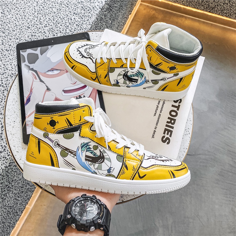Giày Thể Thao Cổ Cao In Hình Nhân Vật Anime One Piece Phong Cách Cá Tính Thời Trang Cho Nam