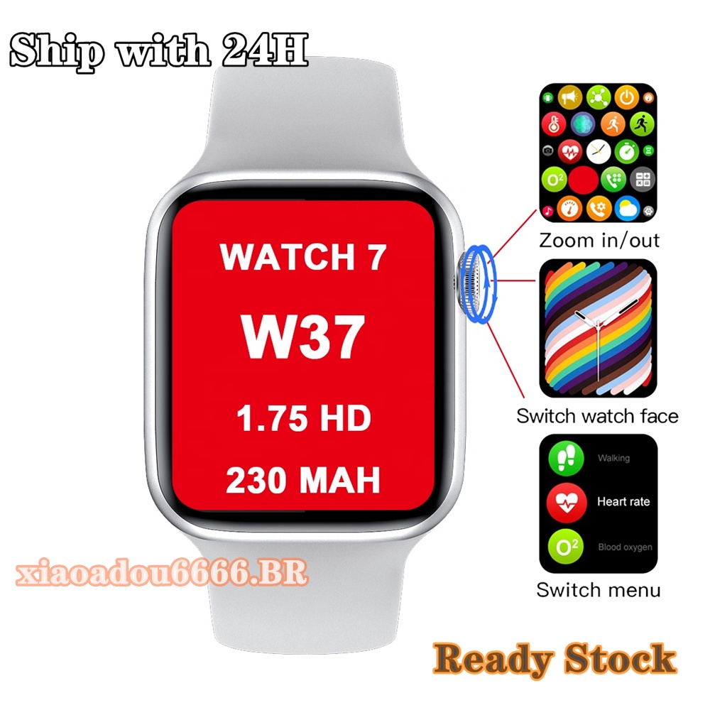 Đồng Hồ Thông Minh Iwo W37 Series 7 Bluetooth 1.75 Inch Tích Hợp Màn Hình 1.75 Inch Cho Apple Huawei Watch 7