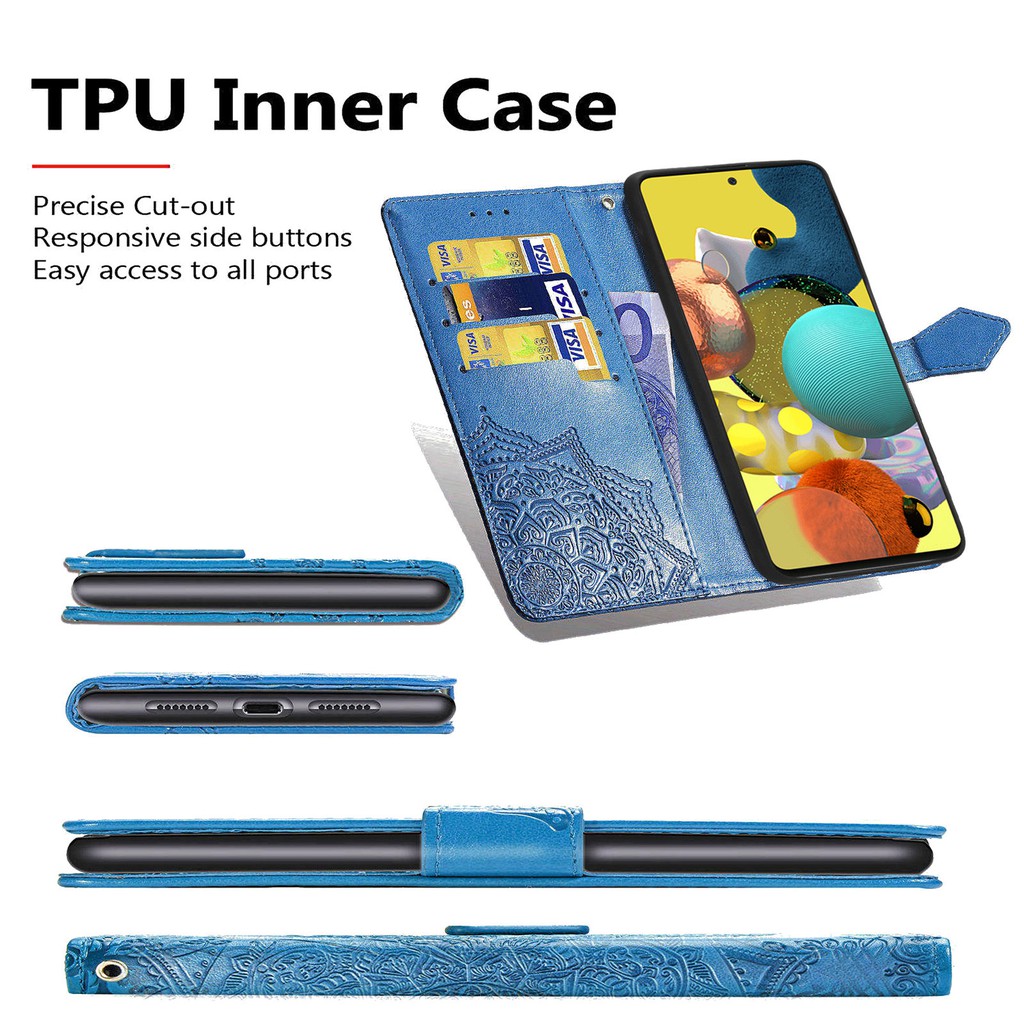 Ốp Điện Thoại Da PU Kiểu Ví Lật Có Ngăn Thẻ Cho OPPO A53 A93 A92 A31 A91 A9 2020 A72 A5S S3S f17 PRO A52