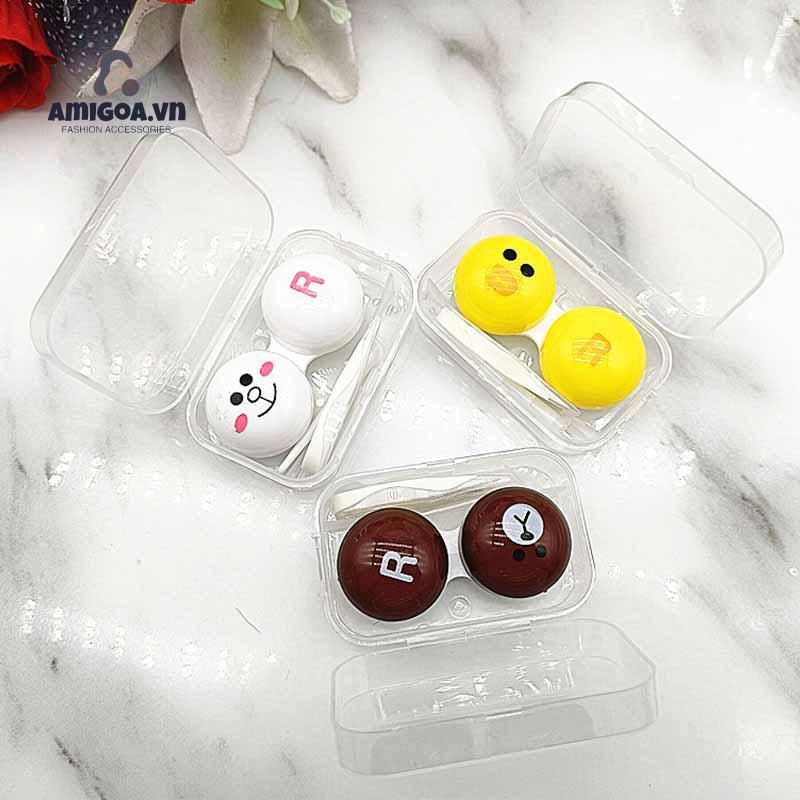 Hộp Đựng Lens Thiết Kế Trong Suốt Nhỏ Gọn Đáng Yêu