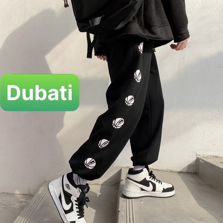 QUẦN JOGGER THỂ THAO NAM NỮ ỐNG BO HỌA TIẾT QUẢ CẦU PHONG CÁCH SÀNH ĐIỆU NEW- DUBATI FASHION