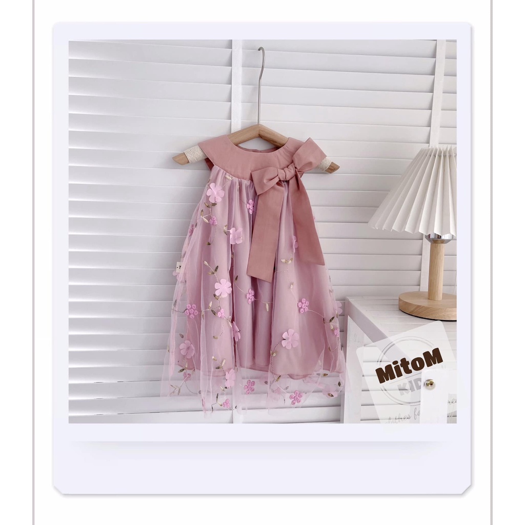 [SALE SỐC] Đầm thiết kế - Đầm yếm voan hoa nổi ♥️ FREESHIP ♥️ tay bồng dáng baby doll thoáng mát, chất cotton thoáng mát