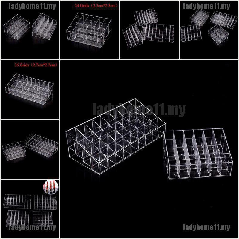 (hàng Mới Về) Khay Đựng Son Môi 24 / 36 / 40 Ngăn Bằng Acrylic Tiện Dụng