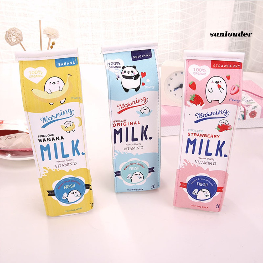 Bóp đựng bút viết thiết kế hình hộp sữa sáng tạo dễ thương