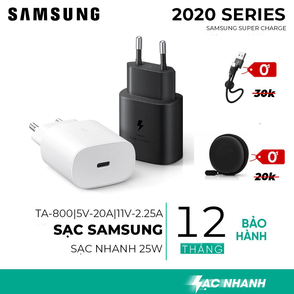 Sạc Nhanh SAMSUNG 25W EP-TA800 S105G/Note 10 - Hàng Chính Hãng