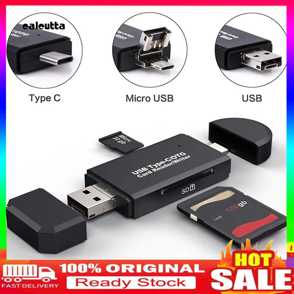 Đầu đọc thẻ TF/Micro-SD OTG Type C Micro-USB 3 trong 1 tốc độ cao tiện dụng