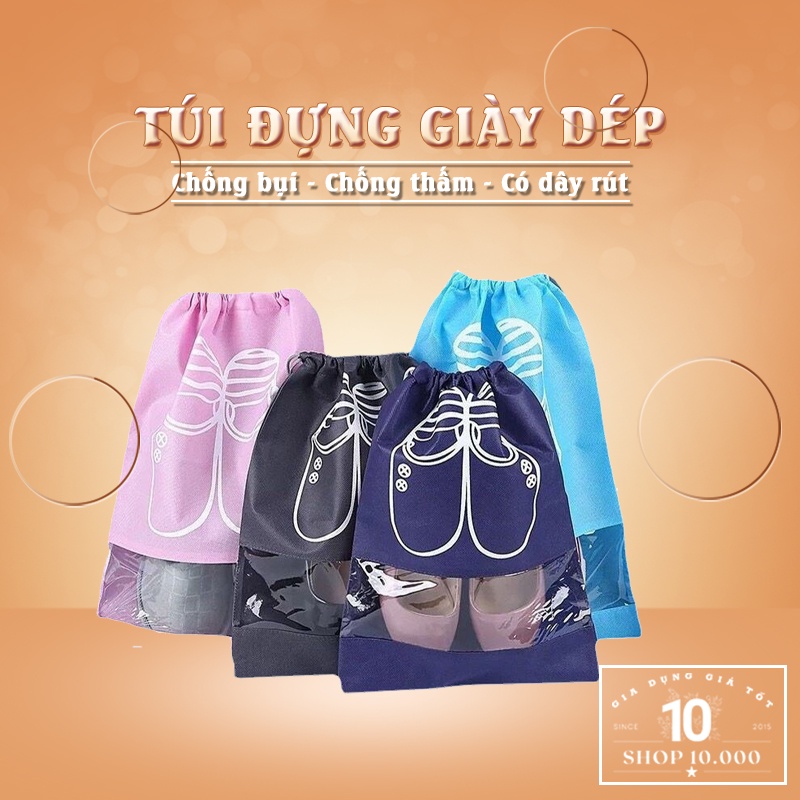 Túi đựng giày dây rút bằng vải không dệt chống bụi, chống ẩm mốc tiện lợi khi đi du lịch