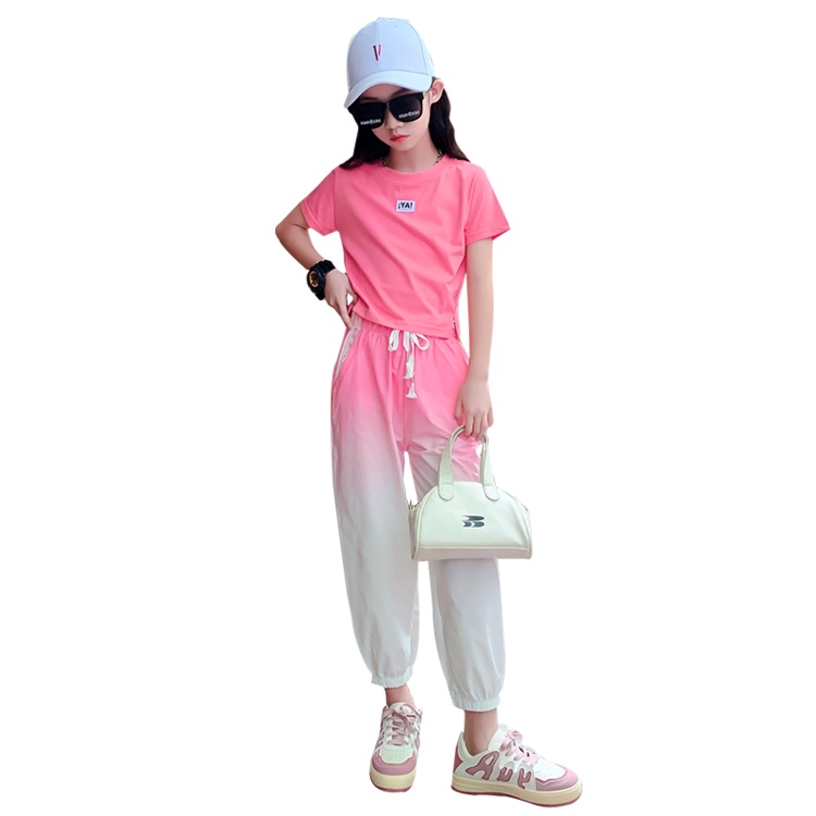 Set Đồ Mùa Hè Hai Món Màu Sắc Gradient Thời Trang Dành Cho Bé Gái