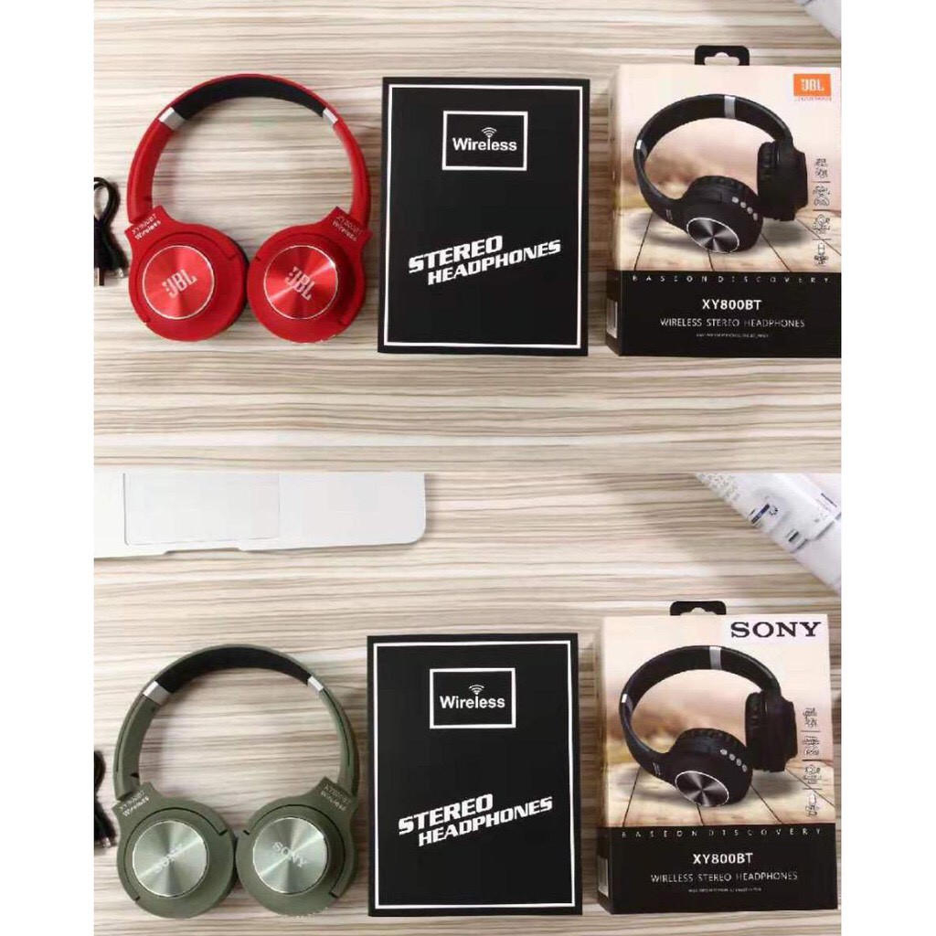 Tai Nghe Nhạc Headphone Bluetooth Chụp Tai Không Dây Có Micro SONY XY 800BT Điện Thoại CHùm Tai có hỗ trợ tHẺ NHỚ