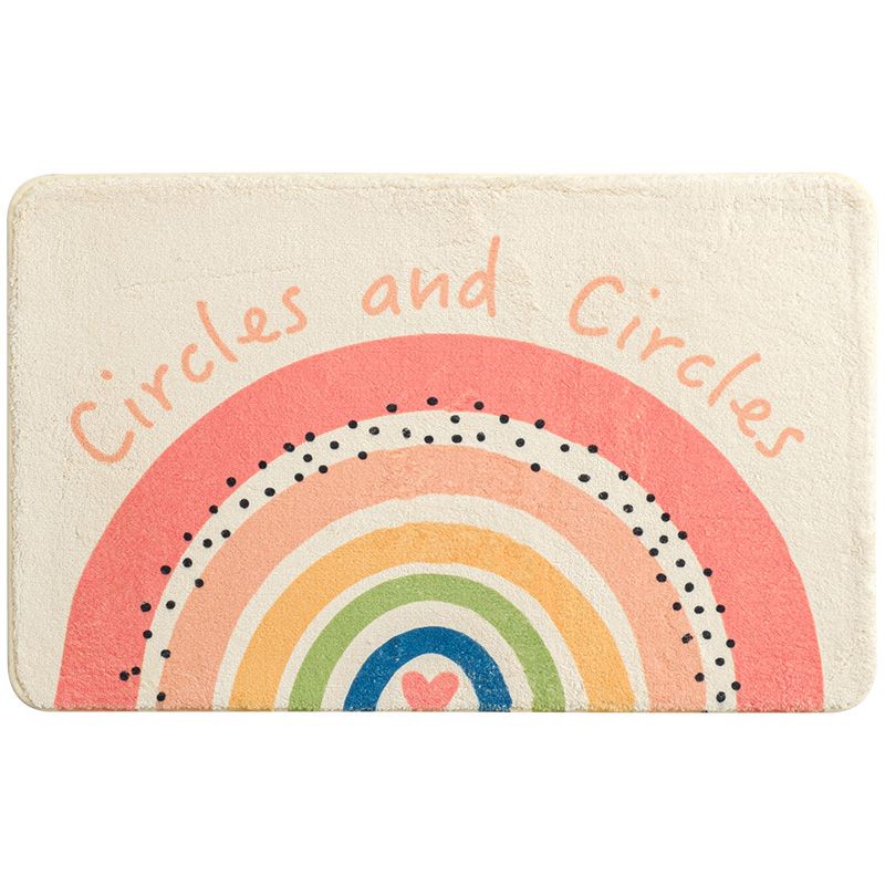 Thảm Lót Sàn Nhà Tắm Hình Vuông Họa Tiết Cầu Vồng Chất Liệu Thấm Hút Nhanh Khô Chống Trượt Tiện