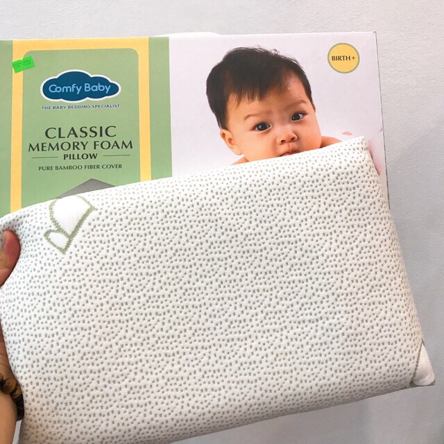 Gối cao su non chống ngạt, chống đổ mồ hôi, vỏ sợi tre kháng khuẩn Bamboo Comfy Baby