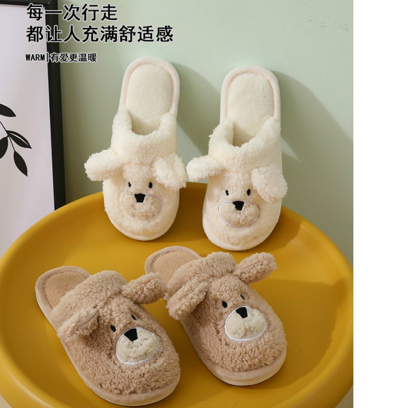 Dép lông xù, dép bông HÌNH TAI GẤU siêu đáng yêu