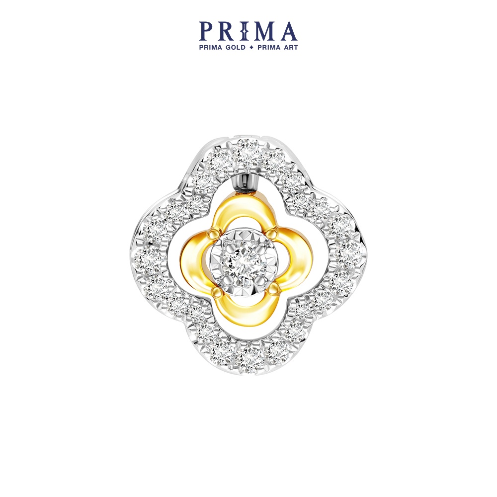 PRIMA Mặt dây chuyển Vàng 18K - Đính Kim cương - BST Impression - Cỏ bốn lá - 105P1090