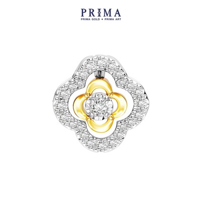 PRIMA Mặt dây chuyển  18K - Đính Kim cương - BST Impression - Cỏ bốn lá - 105P1090