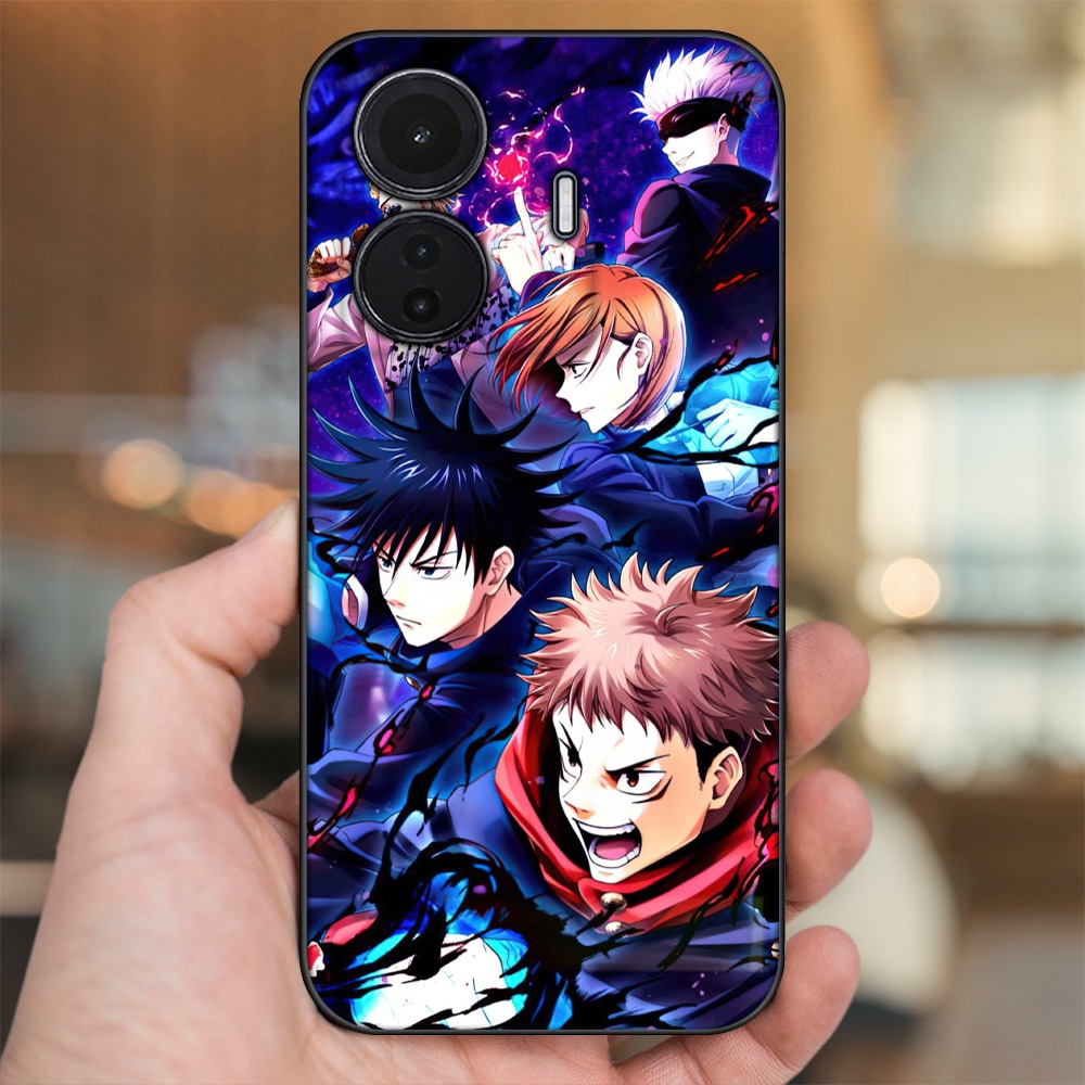Ốp lưng Vivo T1 5G viền đen in hình Yuji Jujutsu Kaisen