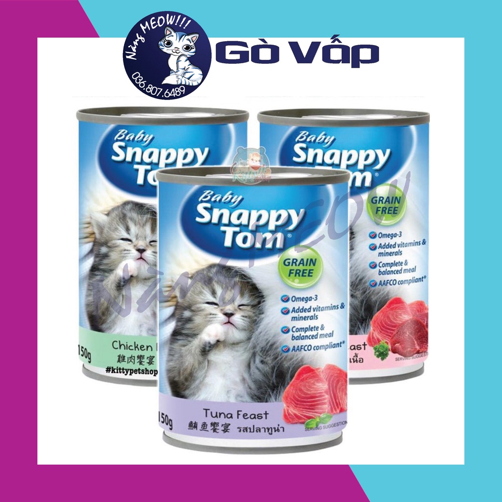 Pate cho mèo con BABY SNAPPY TOM lon 150Gr