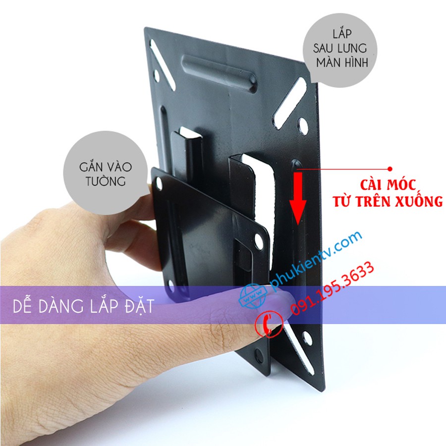 Giá Treo Màn Hình Máy Tính &amp; Tivi 14 - 27 Inch Khung Treo Màn Hình Siêu Mỏng - Model: N2