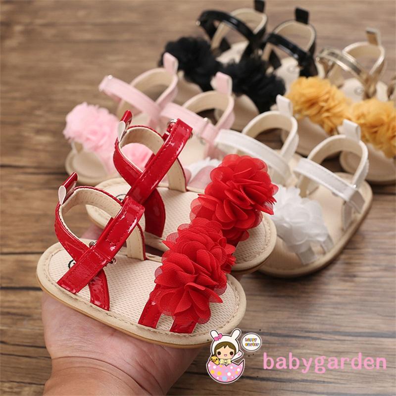 Xăng đan Đế Mềm Thoáng Khí Trang Trí Hoa Cho Bé Gái
