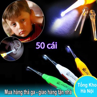 Combo 50 dụng cụ lấy ráy tai có đèn tiện ích nhiều màu giá tốt